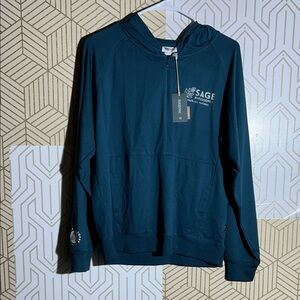 tentree Men's Teal Zip-Up Sweater